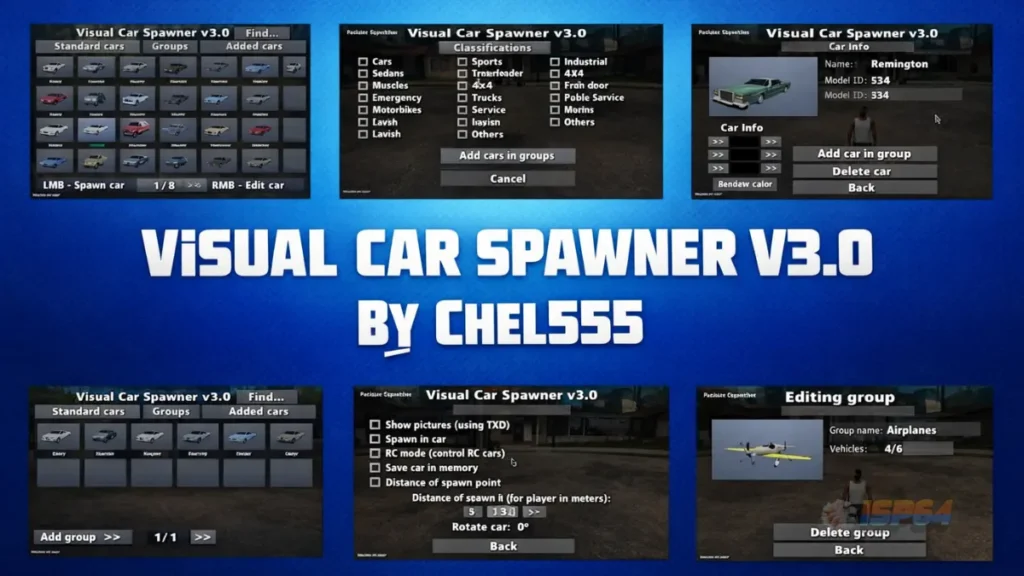 Visual Car Spawner v3.2 mods