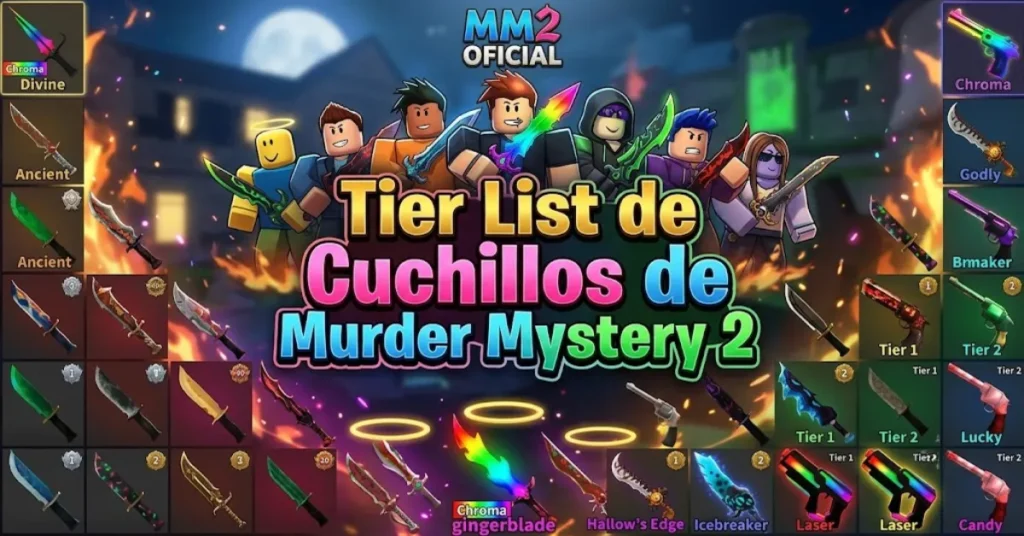 Tier List de Cuchillos de Murder Mystery 2