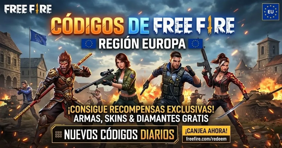 códigos de free fire región europa