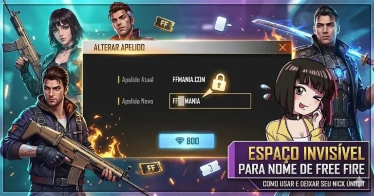 espacio invisible para nombre de free fire