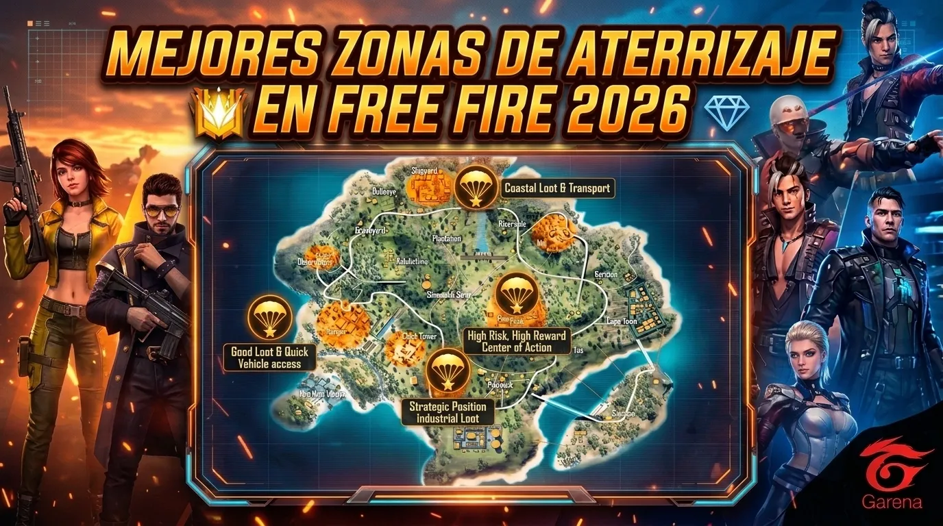 Mejores Zonas de Aterrizaje en Free Fire