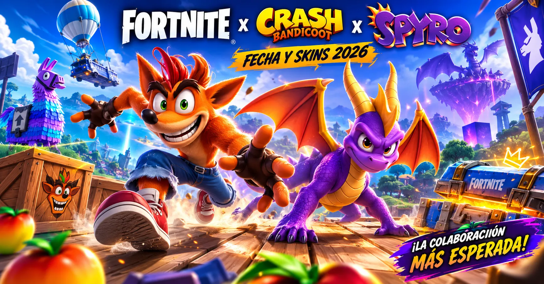 Crash Bandicoot y Spyro en Fortnite