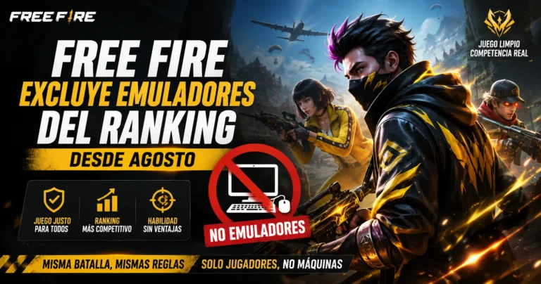 Free Fire Excluye Emuladores