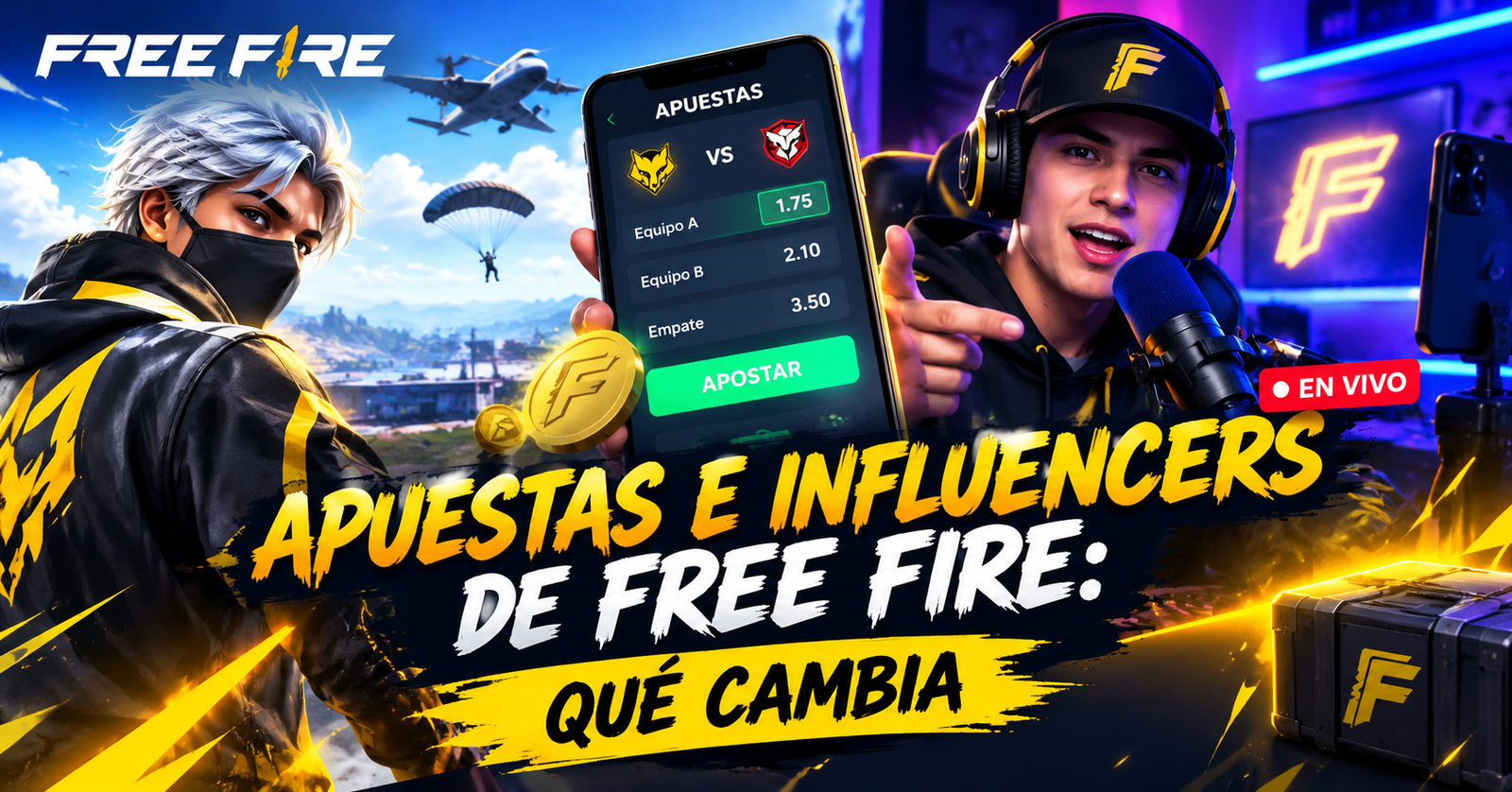 Apuestas e influencers de Free Fire