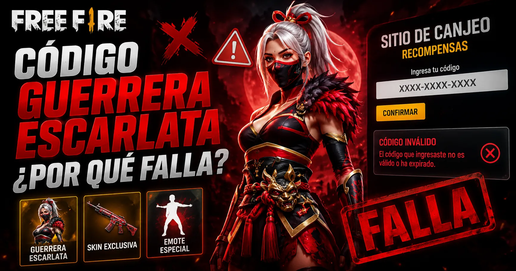 Código Free Fire Guerrera Escarlata