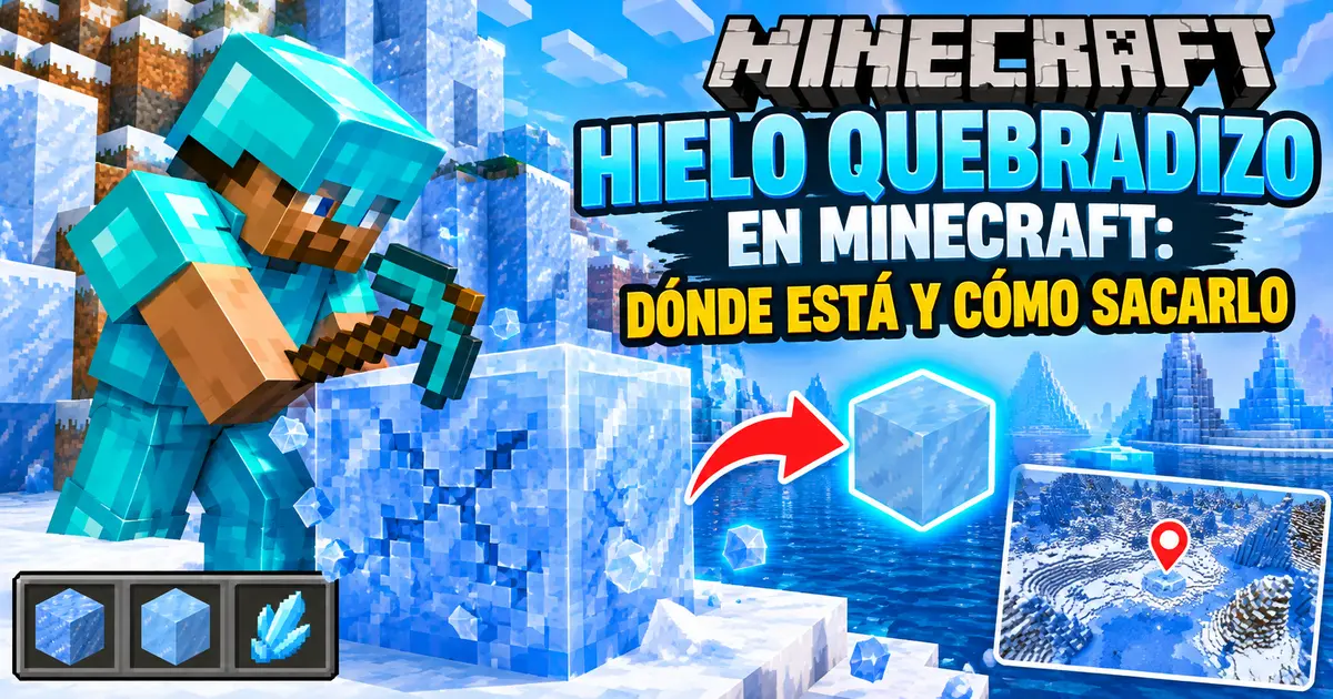 Hielo quebradizo en Minecraft