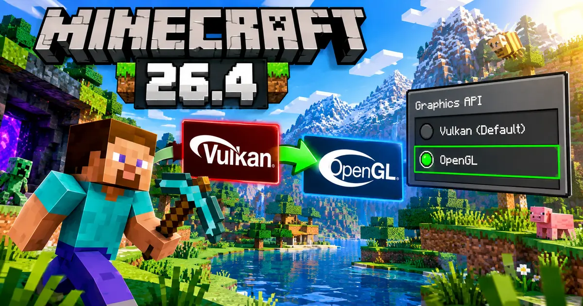 Minecraft 26.4 usa Vulkan por defecto